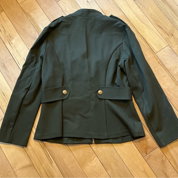 Karen Millen Military Green Zip Front Ponte Jersey Blazer size twelve (12) - Picture 9 of 11